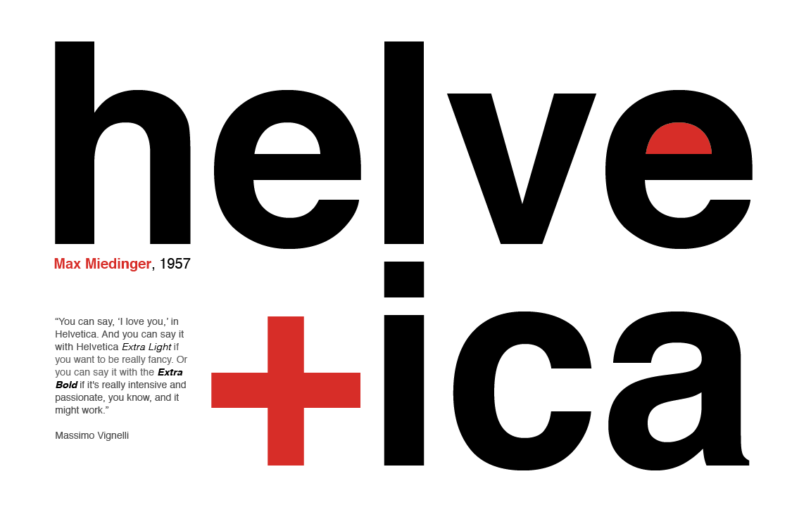 Helvetica aseptic and essential, never banal